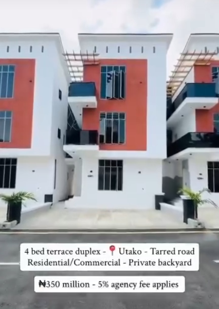 FOR SALE 4-BEDROOM TERRACE DUPLEX